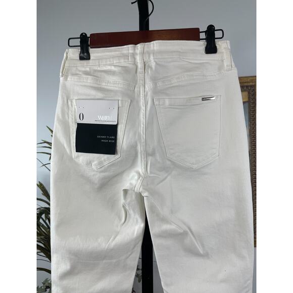 White House Black Market Jeans Womens 0R White Skinny Flare Minimalist Luxury - Picture 4 of 10